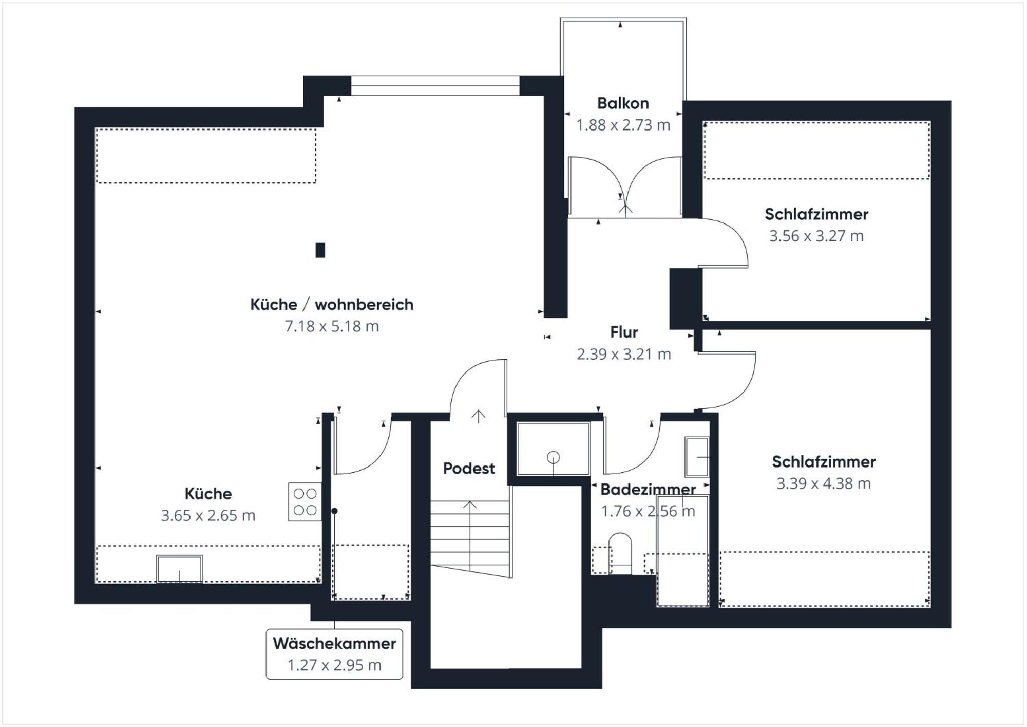 Famous, 100qm, Klima, Loggia, 24h Checkin, Bis 5 Personen Apartment